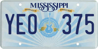 MS license plate YEO375