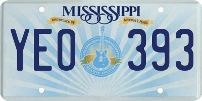 MS license plate YEO393