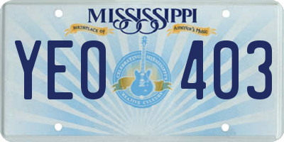 MS license plate YEO403