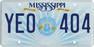MS license plate YEO404