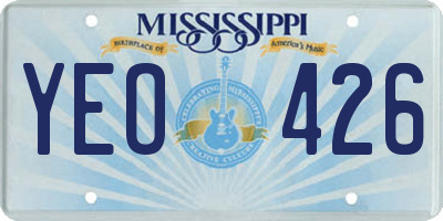 MS license plate YEO426
