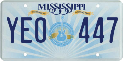 MS license plate YEO447