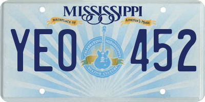 MS license plate YEO452