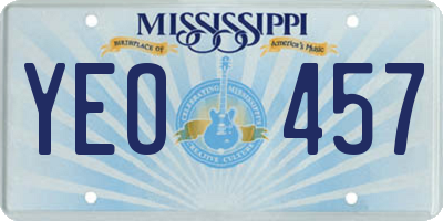MS license plate YEO457