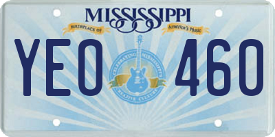 MS license plate YEO460