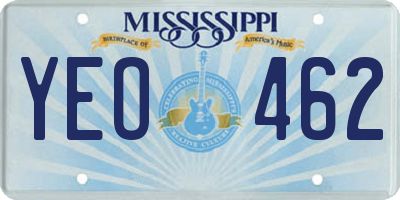 MS license plate YEO462