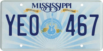 MS license plate YEO467