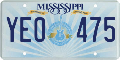 MS license plate YEO475