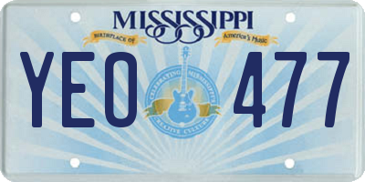 MS license plate YEO477