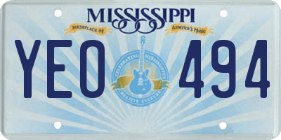 MS license plate YEO494