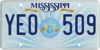 MS license plate YEO509