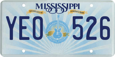 MS license plate YEO526
