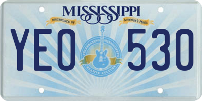 MS license plate YEO530