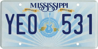 MS license plate YEO531