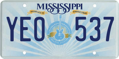MS license plate YEO537
