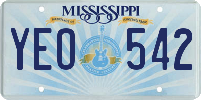 MS license plate YEO542