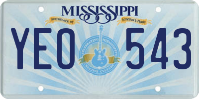 MS license plate YEO543