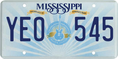 MS license plate YEO545