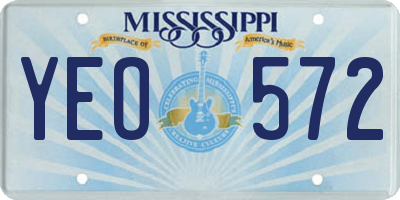 MS license plate YEO572