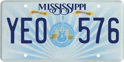 MS license plate YEO576