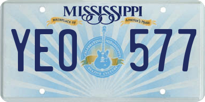 MS license plate YEO577