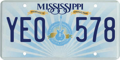 MS license plate YEO578