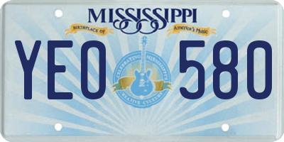 MS license plate YEO580