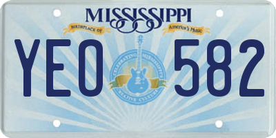MS license plate YEO582
