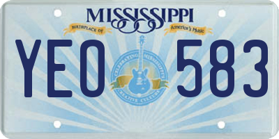 MS license plate YEO583