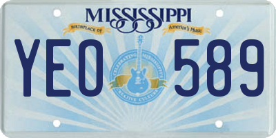 MS license plate YEO589