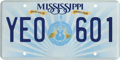 MS license plate YEO601