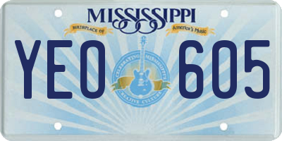 MS license plate YEO605