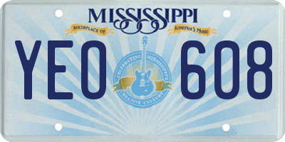 MS license plate YEO608