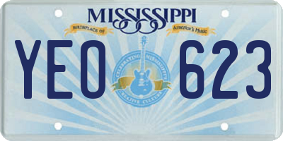 MS license plate YEO623
