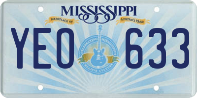MS license plate YEO633