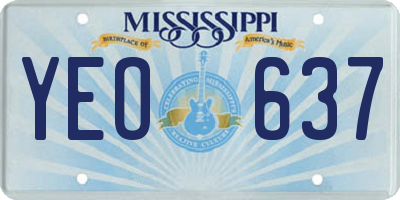MS license plate YEO637
