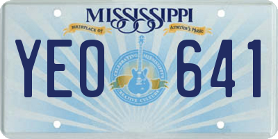 MS license plate YEO641