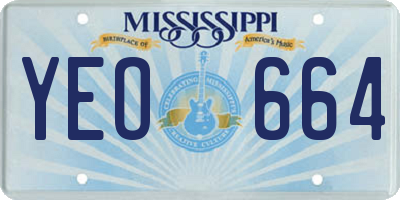 MS license plate YEO664