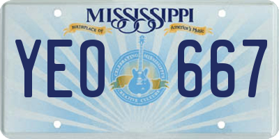 MS license plate YEO667