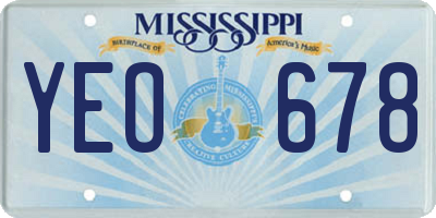 MS license plate YEO678