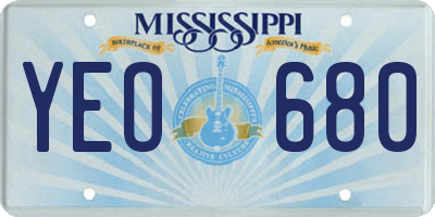 MS license plate YEO680
