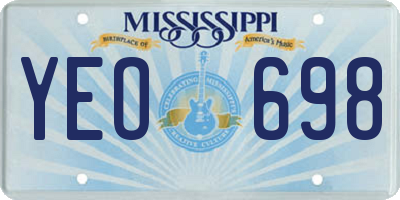 MS license plate YEO698