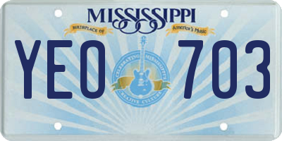 MS license plate YEO703