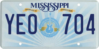 MS license plate YEO704