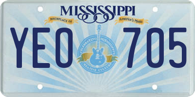 MS license plate YEO705