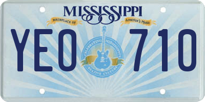 MS license plate YEO710