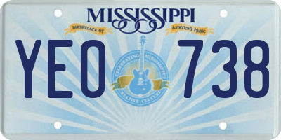 MS license plate YEO738