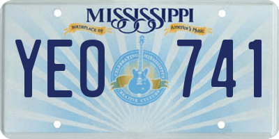 MS license plate YEO741
