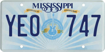 MS license plate YEO747