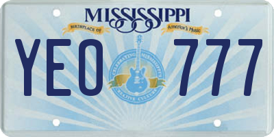 MS license plate YEO777